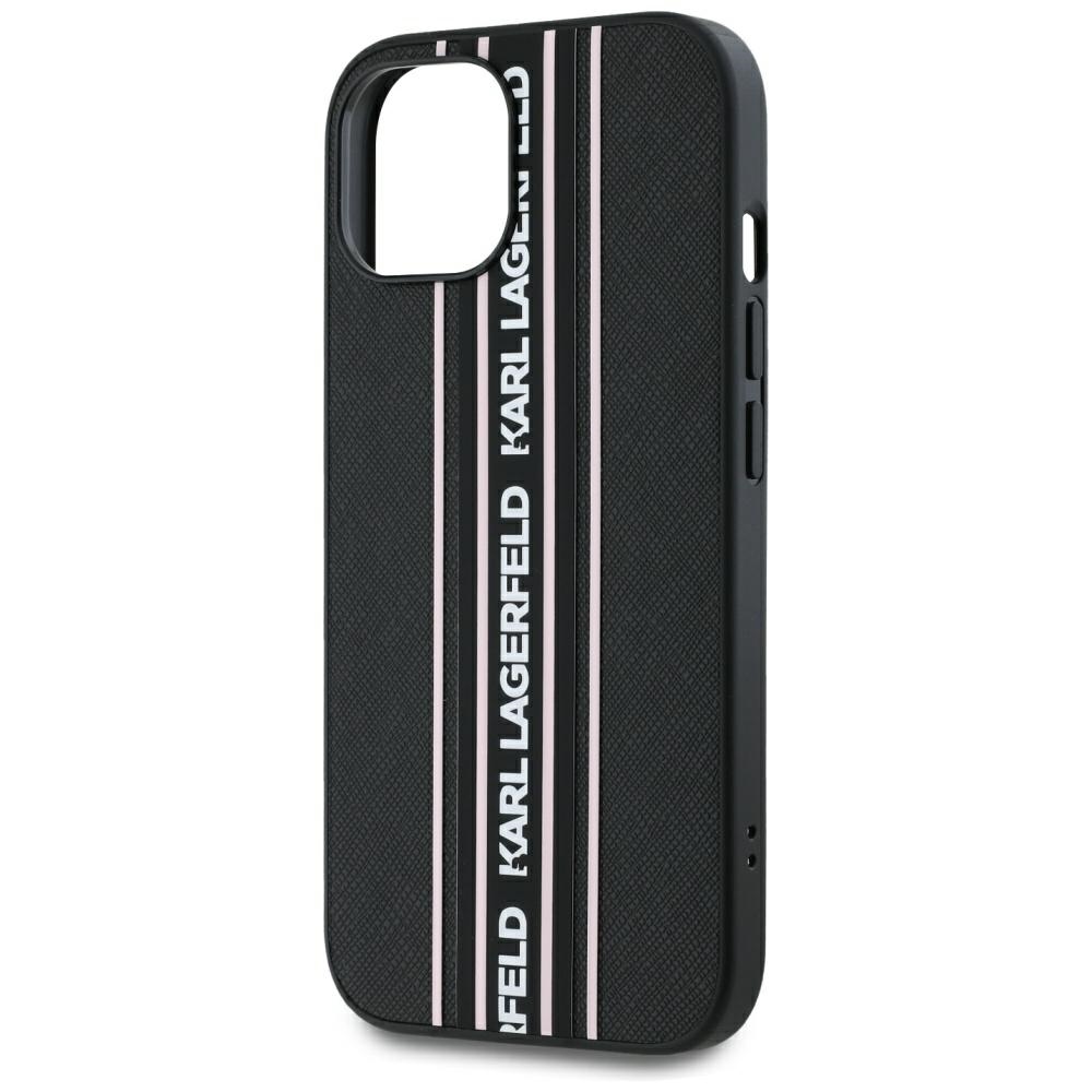 iTok webáruház - Karl Lagerfeld Karl Lagerfeld Saffiano Athleisure Stripes Cord tok iPhone 15 készülékhez (rózsaszín) 5 Karl Lagerfeld Saffiano Athleisure Stripes Cord iPhone 15 Case (rózsaszín)