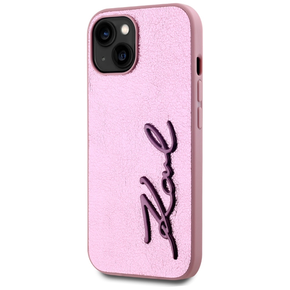 iTok webáruház - Karl Lagerfeld Karl Lagerfeld Wrinkled Metal Signature tok iPhone 15 készülékhez (rózsaszín) 2 Karl Lagerfeld Wrinkled Metal Signature iPhone 15 Case (rózsaszín)