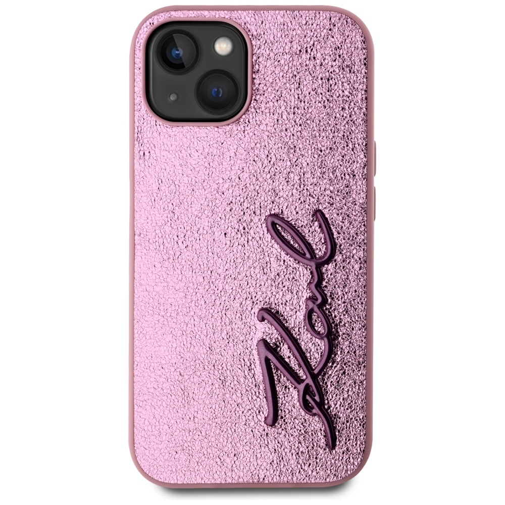 iTok webáruház - Karl Lagerfeld Karl Lagerfeld Wrinkled Metal Signature tok iPhone 15 készülékhez (rózsaszín) 3 Karl Lagerfeld Wrinkled Metal Signature iPhone 15 Case (rózsaszín)