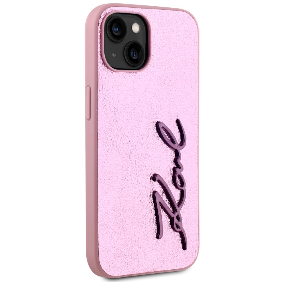 iTok webáruház - Karl Lagerfeld Karl Lagerfeld Wrinkled Metal Signature tok iPhone 15 készülékhez (rózsaszín) 4 Karl Lagerfeld Wrinkled Metal Signature iPhone 15 Case (rózsaszín)