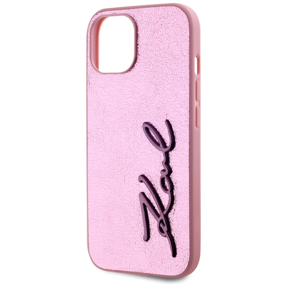 iTok webáruház - Karl Lagerfeld Karl Lagerfeld Wrinkled Metal Signature tok iPhone 15 készülékhez (rózsaszín) 6 Karl Lagerfeld Wrinkled Metal Signature iPhone 15 Case (rózsaszín)