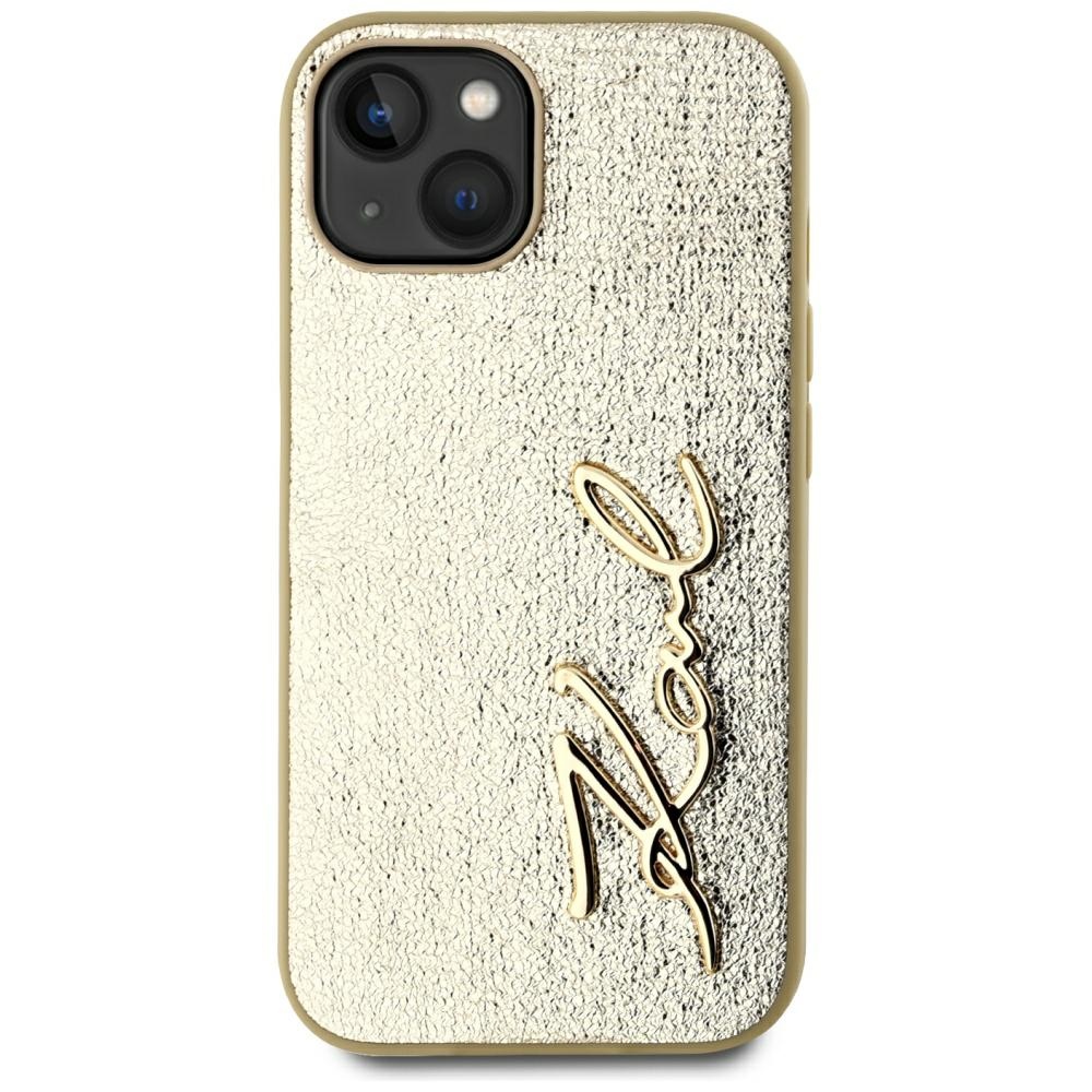 iTok webáruház - Karl Lagerfeld Karl Lagerfeld Wrinkled Metal Signature tok iPhone 15 készülékhez (arany) 3 Karl Lagerfeld Wrinkled Metal Signature iPhone 15 Case (arany)