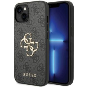 Guess 4G Big Metal Logo tok iPhone 15-höz (szürke)