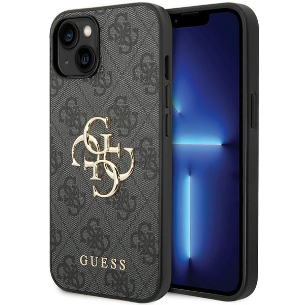 iTok webáruház - Guess Guess 4G Big Metal Logo tok iPhone 15-höz (szürke) 1 Guess 4G Big Metal Logo iPhone 15 Case (szürke)