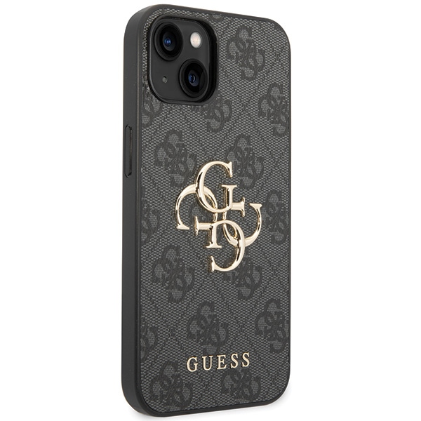 iTok webáruház - Guess Guess 4G Big Metal Logo tok iPhone 15-höz (szürke) 4 Guess 4G Big Metal Logo iPhone 15 Case (szürke)
