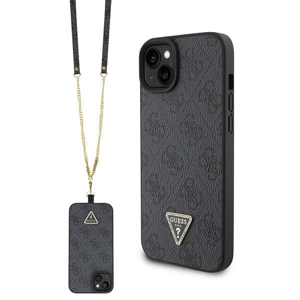 iTok webáruház - Guess Guess GUHCP15SP4TDSCPK iPhone 15 Pro 6,1 hüvelykes fekete kemény tok, Crossbody 4G Metal Logo 1 Guess GUHCP15SP4TDSCPK iPhone 15 6.1" black/black hardcase Crossbody 4G Metal Logo
