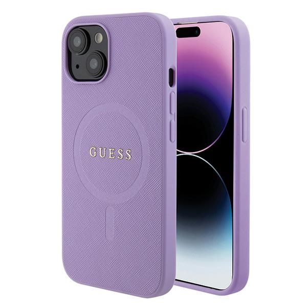 iTok webáruház - Guess Guess GUHMP15SPSAHMCU iPhone 15 6.1" lila keménytok – Saffiano MagSafe 1 Guess GUHMP15SPSAHMCU iPhone 15 6.1" purple/purple hardcase Saffiano MagSafe