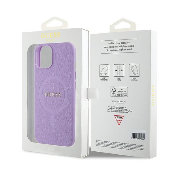 iTok webáruház - Guess Guess GUHMP15SPSAHMCU iPhone 15 6.1" lila keménytok – Saffiano MagSafe 8 Guess GUHMP15SPSAHMCU iPhone 15 6.1" purple/purple hardcase Saffiano MagSafe