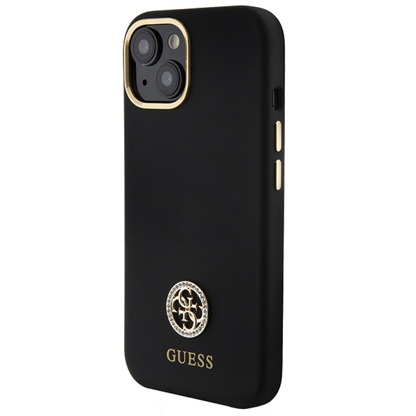 iTok webáruház - Guess Guess Silicone Logo Strass 4G tok iPhone 15 készülékhez (fekete) 2 Guess Silicone Logo Strass 4G Case for iPhone 15 (fekete)