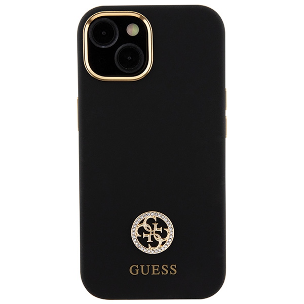 iTok webáruház - Guess Guess Silicone Logo Strass 4G tok iPhone 15 készülékhez (fekete) 3 Guess Silicone Logo Strass 4G Case for iPhone 15 (fekete)