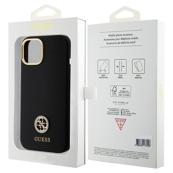 iTok webáruház - Guess Guess Silicone Logo Strass 4G tok iPhone 15 készülékhez (fekete) 8 Guess Silicone Logo Strass 4G Case for iPhone 15 (fekete)