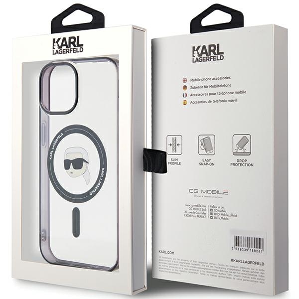 iTok webáruház - Karl Lagerfeld Karl Lagerfeld KLHMP15MHKHNOTK iPhone 15 Plus 6,7" fekete tok IML Karl's Head MagSafe 8 Karl Lagerfeld KLHMP15MHKHNOTK iPhone 15 Plus 6.7" transparent hardcase IML Karl`s Head MagSafe