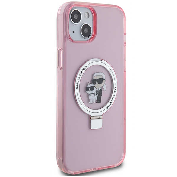 iTok webáruház - Karl Lagerfeld Karl Lagerfeld Ring Stand Karl&Choupette MagSafe tok iPhone 15 Plus készülékhez (rózsaszín) 4 Karl Lagerfeld Ring Stand Karl&Choupette MagSafe case for iPhone 15 Plus (rózsaszín)