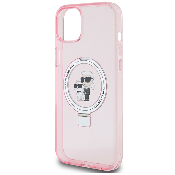 iTok webáruház - Karl Lagerfeld Karl Lagerfeld Ring Stand Karl&Choupette MagSafe tok iPhone 15 Plus készülékhez (rózsaszín) 6 Karl Lagerfeld Ring Stand Karl&Choupette MagSafe case for iPhone 15 Plus (rózsaszín)