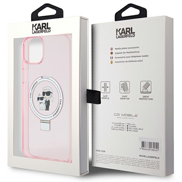 iTok webáruház - Karl Lagerfeld Karl Lagerfeld Ring Stand Karl&Choupette MagSafe tok iPhone 15 Plus készülékhez (rózsaszín) 8 Karl Lagerfeld Ring Stand Karl&Choupette MagSafe case for iPhone 15 Plus (rózsaszín)