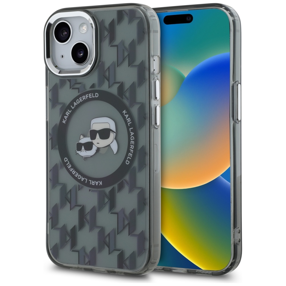 iTok webáruház - Karl Lagerfeld Karl Lagerfeld IML Monogram Karl & Choupette Head MagSafe tok iPhone 15 Plus készülékhez (fekete) 1 Karl Lagerfeld IML Monogram Karl & Choupette Head MagSafe iPhone 15 Plus Case (fekete)