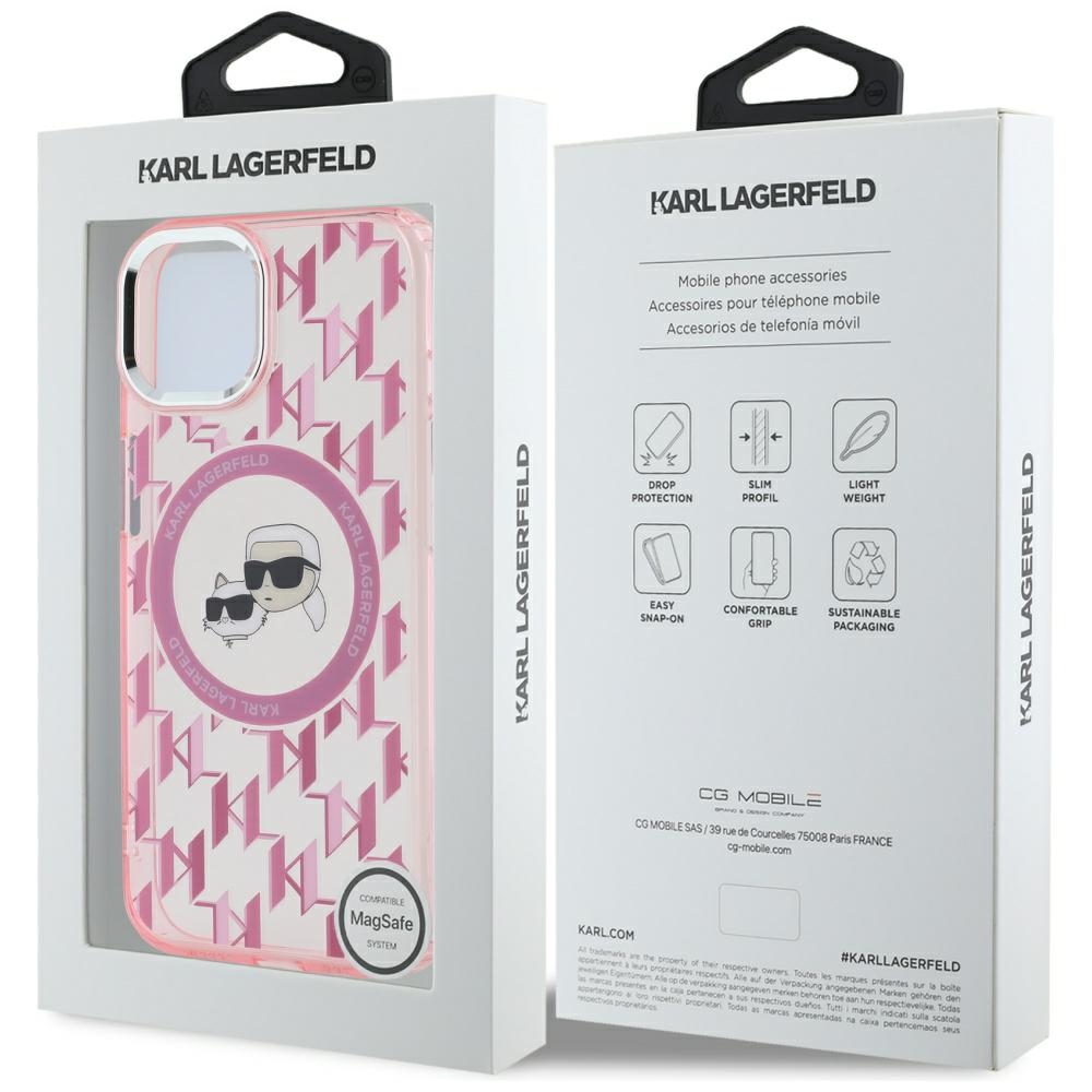 iTok webáruház - Karl Lagerfeld Karl Lagerfeld IML Monogram Karl & Choupette Head MagSafe tok iPhone 15 Plus készülékhez (rózsaszín) 8 Karl Lagerfeld IML Monogram Karl & Choupette Head MagSafe iPhone 15 Plus Case (rózsaszín)