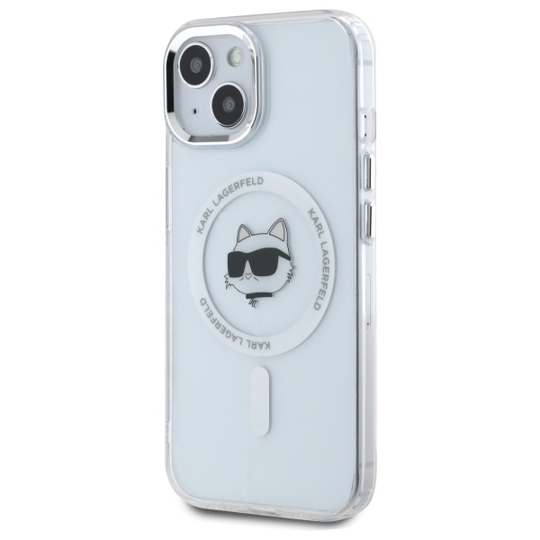 iTok webáruház - Karl Lagerfeld Karl Lagerfeld IML Metal Choupette Head MagSafe tok iPhone 15 Plus készülékhez (fehér) 2 Karl Lagerfeld IML Metal Choupette Head MagSafe iPhone 15 Plus Case (fehér)