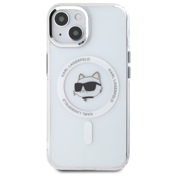 iTok webáruház - Karl Lagerfeld Karl Lagerfeld IML Metal Choupette Head MagSafe tok iPhone 15 Plus készülékhez (fehér) 3 Karl Lagerfeld IML Metal Choupette Head MagSafe iPhone 15 Plus Case (fehér)