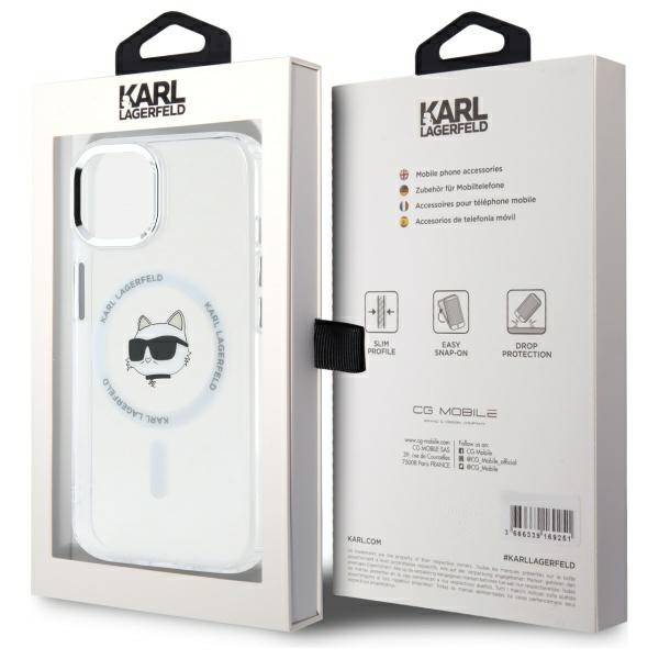 iTok webáruház - Karl Lagerfeld Karl Lagerfeld IML Metal Choupette Head MagSafe tok iPhone 15 Plus készülékhez (fehér) 8 Karl Lagerfeld IML Metal Choupette Head MagSafe iPhone 15 Plus Case (fehér)
