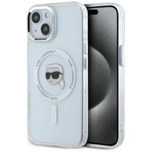 Karl Lagerfeld IML Metal Karl Head MagSafe tok iPhone 15 Plus készülékhez – fehér
