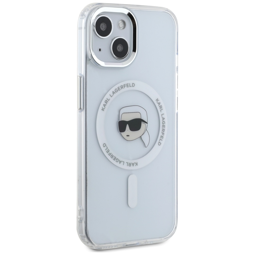 iTok webáruház - Karl Lagerfeld Karl Lagerfeld IML Metal Karl Head MagSafe tok iPhone 15 Plus készülékhez – fehér 4 Karl Lagerfeld IML Metal Karl Head MagSafe Case for iPhone 15 Plus White