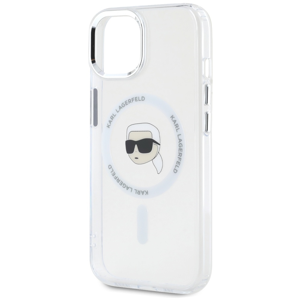 iTok webáruház - Karl Lagerfeld Karl Lagerfeld IML Metal Karl Head MagSafe tok iPhone 15 Plus készülékhez – fehér 6 Karl Lagerfeld IML Metal Karl Head MagSafe Case for iPhone 15 Plus White