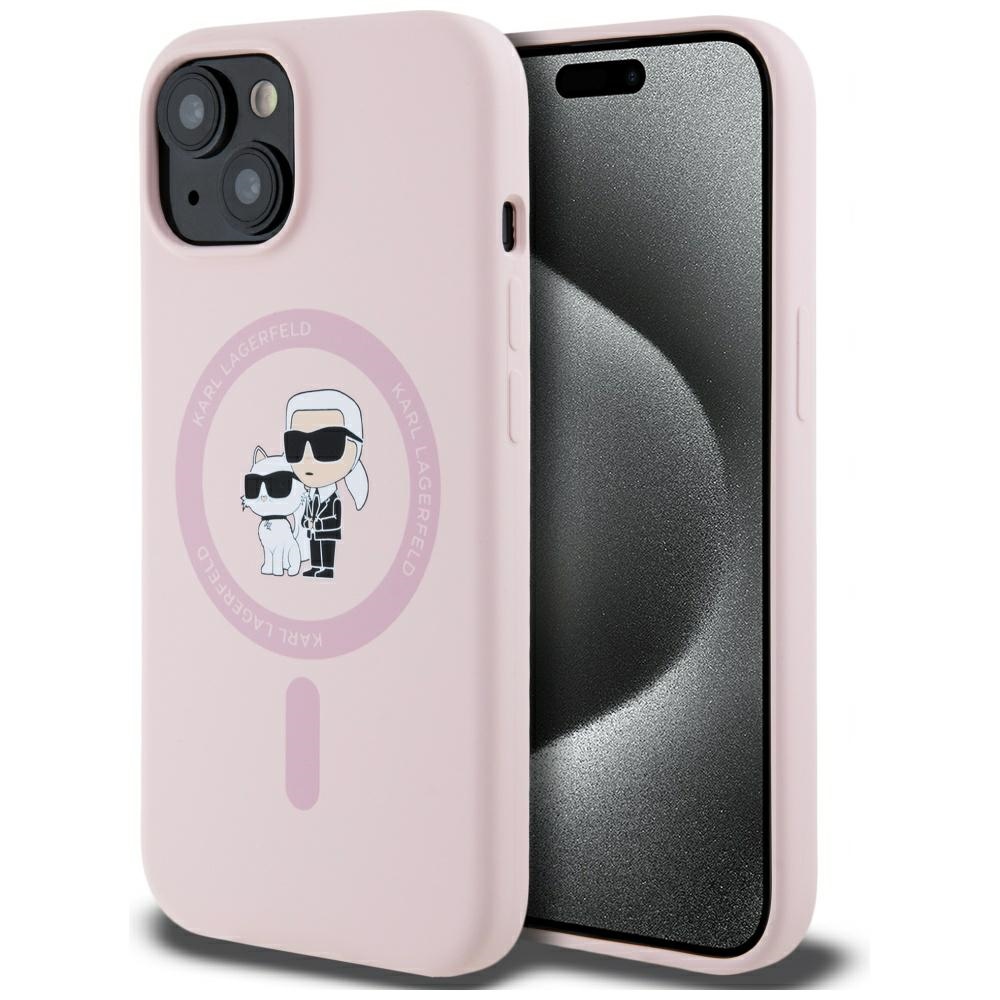 iTok webáruház - Karl Lagerfeld Karl Lagerfeld Silicone Karl&Choupette MagSafe iPhone 15 Plus tok (rózsaszín) 1 Karl Lagerfeld Silicone Karl&Choupette MagSafe iPhone 15 Plus Case (rózsaszín)