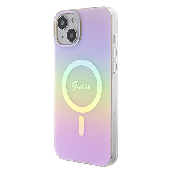 iTok webáruház - Guess Guess GUHMP15MHITSP iPhone 15 Plus 6,7 hüvelykes rózsaszín keménytok 2 Guess GUHMP15MHITSP iPhone 15 Plus 6.7" pink/pink hardcase IML Iridescent MagSafe