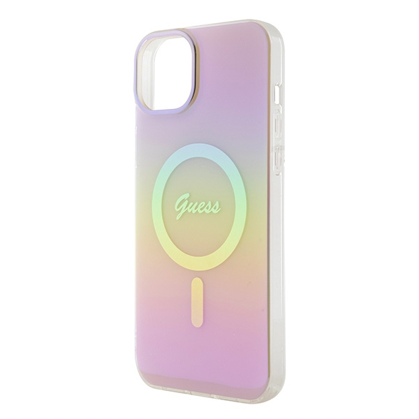 iTok webáruház - Guess Guess GUHMP15MHITSP iPhone 15 Plus 6,7 hüvelykes rózsaszín keménytok 6 Guess GUHMP15MHITSP iPhone 15 Plus 6.7" pink/pink hardcase IML Iridescent MagSafe