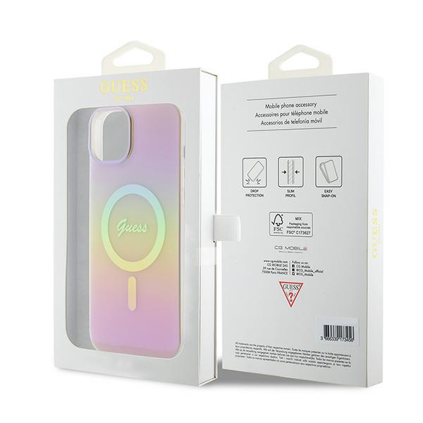 iTok webáruház - Guess Guess GUHMP15MHITSP iPhone 15 Plus 6,7 hüvelykes rózsaszín keménytok 8 Guess GUHMP15MHITSP iPhone 15 Plus 6.7" pink/pink hardcase IML Iridescent MagSafe