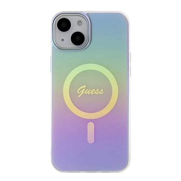 iTok webáruház - Guess Guess IML Iridescent MagSafe tok iPhone 15 Plus készülékhez (lila) 3 Guess IML Iridescent MagSafe case for iPhone 15 Plus (lila)