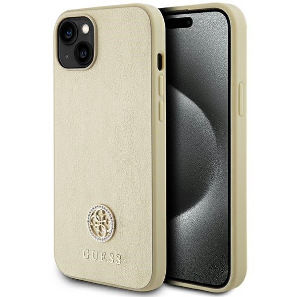 iTok webáruház - Guess Guess GUHCP15MPS4DGPD iPhone 15 Plus 6,7 hüvelykes tok – arany 1 Guess GUHCP15MPS4DGPD iPhone 15 Plus 6.7" gold/gold hardcase Strass Metal Logo