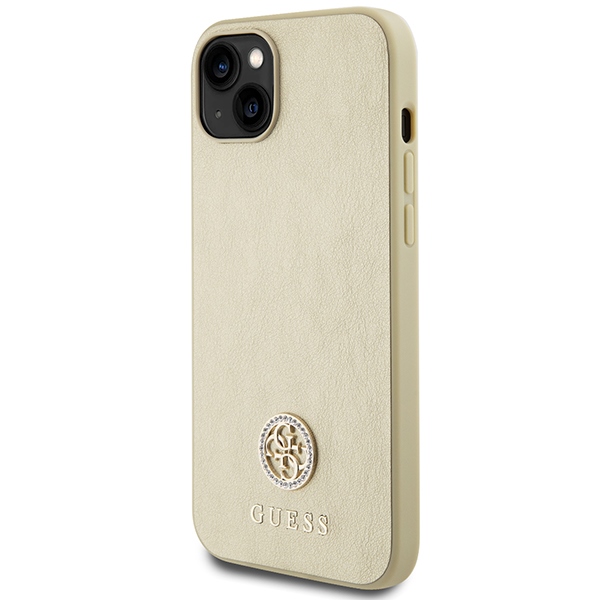 iTok webáruház - Guess Guess GUHCP15MPS4DGPD iPhone 15 Plus 6,7 hüvelykes tok – arany 2 Guess GUHCP15MPS4DGPD iPhone 15 Plus 6.7" gold/gold hardcase Strass Metal Logo