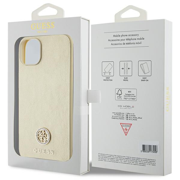 iTok webáruház - Guess Guess GUHCP15MPS4DGPD iPhone 15 Plus 6,7 hüvelykes tok – arany 8 Guess GUHCP15MPS4DGPD iPhone 15 Plus 6.7" gold/gold hardcase Strass Metal Logo
