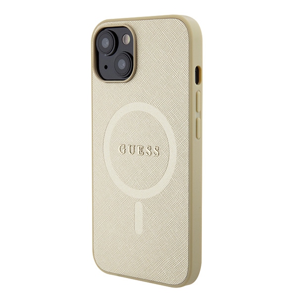 iTok webáruház - Guess Guess GUHMP15MPSAHMCB iPhone 15 Plus 6,7 hüvelykes arany keménytok – Saffiano MagSafe 2 Guess GUHMP15MPSAHMCB iPhone 15 Plus 6.7" gold/gold hardcase Saffiano MagSafe