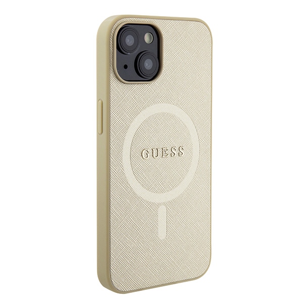 iTok webáruház - Guess Guess GUHMP15MPSAHMCB iPhone 15 Plus 6,7 hüvelykes arany keménytok – Saffiano MagSafe 4 Guess GUHMP15MPSAHMCB iPhone 15 Plus 6.7" gold/gold hardcase Saffiano MagSafe