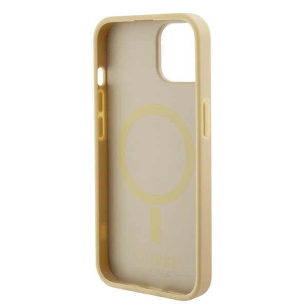 iTok webáruház - Guess Guess GUHMP15MPSAHMCB iPhone 15 Plus 6,7 hüvelykes arany keménytok – Saffiano MagSafe 6 Guess GUHMP15MPSAHMCB iPhone 15 Plus 6.7" gold/gold hardcase Saffiano MagSafe