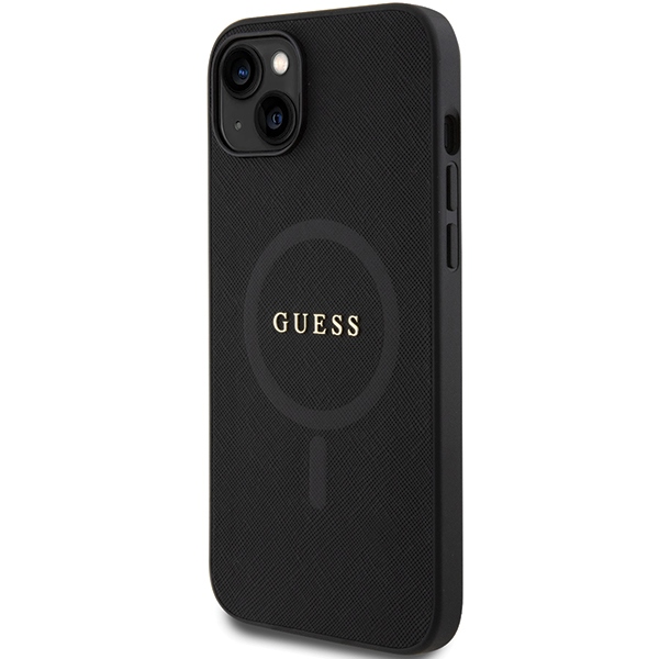 iTok webáruház - Guess Guess GUHMP15MPSAHMCK Saffiano MagSafe tok iPhone 15 Plus készülékhez, fekete 2 Guess GUHMP15MPSAHMCK iPhone 15 Plus 6.7" black/black hardcase Saffiano MagSafe