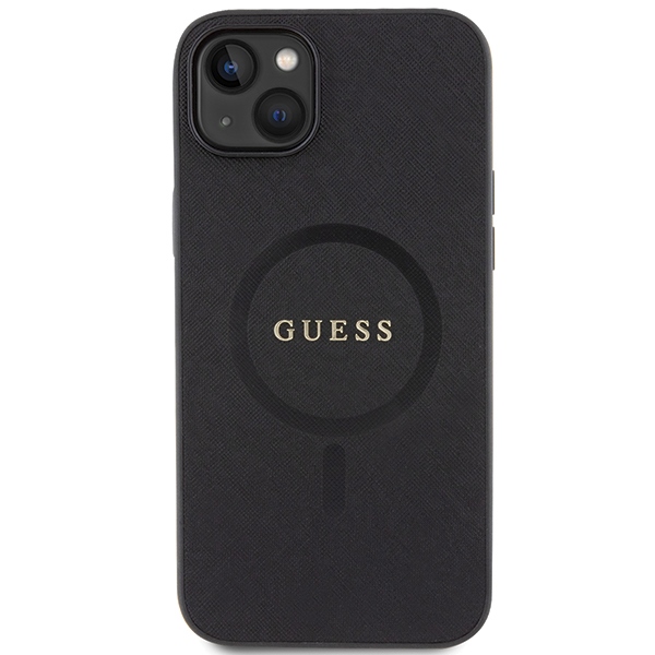 iTok webáruház - Guess Guess GUHMP15MPSAHMCK Saffiano MagSafe tok iPhone 15 Plus készülékhez, fekete 3 Guess GUHMP15MPSAHMCK iPhone 15 Plus 6.7" black/black hardcase Saffiano MagSafe