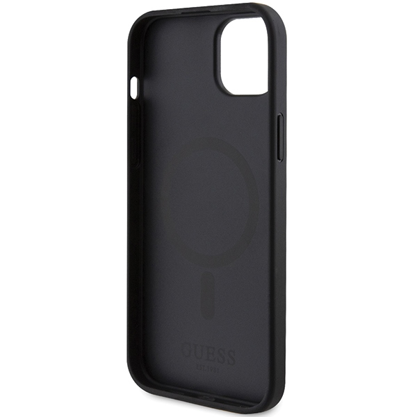 iTok webáruház - Guess Guess GUHMP15MPSAHMCK Saffiano MagSafe tok iPhone 15 Plus készülékhez, fekete 7 Guess GUHMP15MPSAHMCK iPhone 15 Plus 6.7" black/black hardcase Saffiano MagSafe