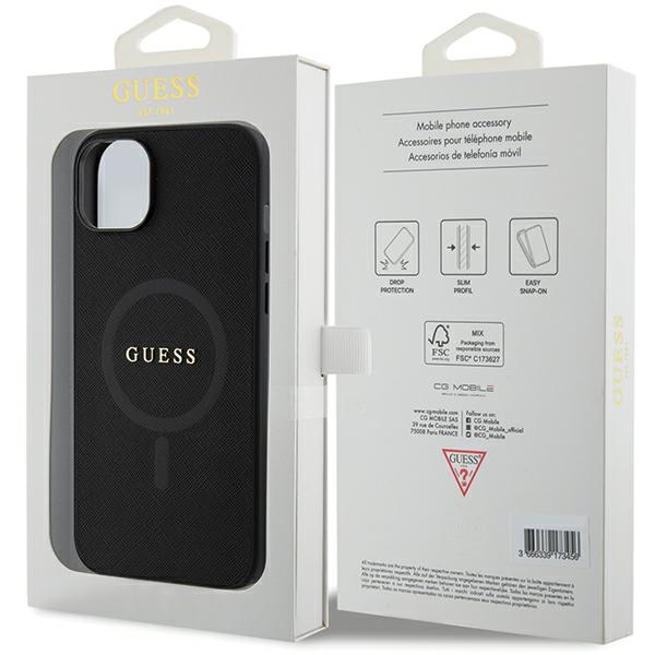 iTok webáruház - Guess Guess GUHMP15MPSAHMCK Saffiano MagSafe tok iPhone 15 Plus készülékhez, fekete 8 Guess GUHMP15MPSAHMCK iPhone 15 Plus 6.7" black/black hardcase Saffiano MagSafe