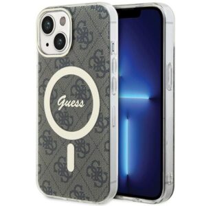 Guess 4G MagSafe tok iPhone 15 Plus készülékhez (barna)