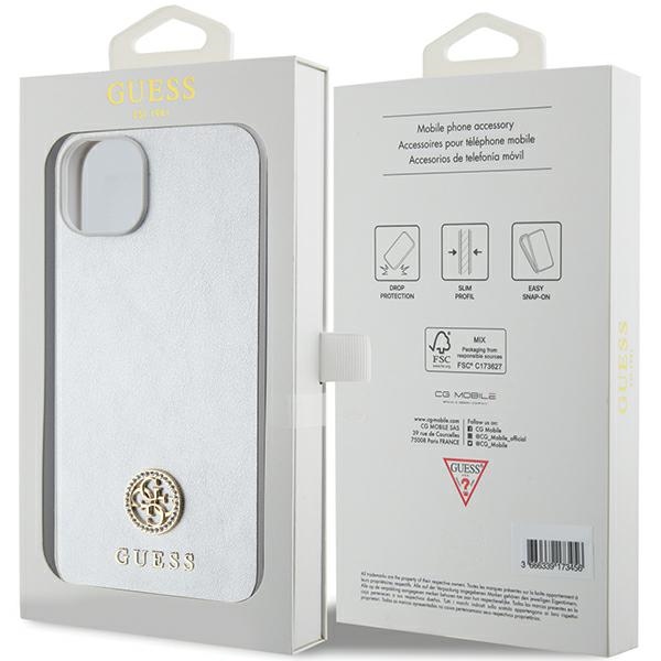 iTok webáruház - Guess Guess GUHCP15MPS4DGPS iPhone 15 Plus 6,7 hüvelykes ezüst keménytok – 4G Strass Metal Logo 8 Guess GUHCP15MPS4DGPS iPhone 15 Plus 6.7" silver/silver hardcase Strass Metal Logo