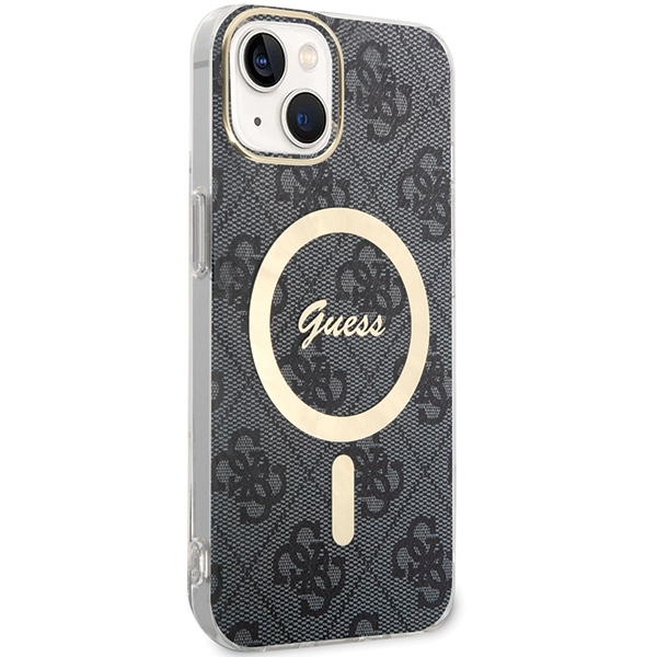 iTok webáruház - Guess Guess 4G MagSafe tok iPhone 15 Plus / 14 Plus készülékhez (fekete) 3 Guess 4G MagSafe case for iPhone 15 Plus / 14 Plus (fekete)
