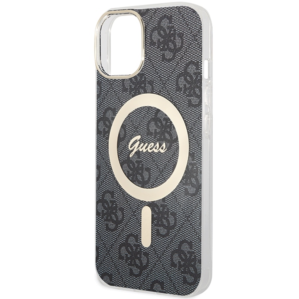 iTok webáruház - Guess Guess 4G MagSafe tok iPhone 15 Plus / 14 Plus készülékhez (fekete) 5 Guess 4G MagSafe case for iPhone 15 Plus / 14 Plus (fekete)