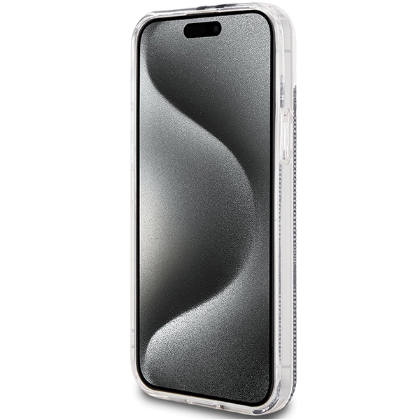 iTok webáruház - Guess Guess IML 4G Gold Stripe tok iPhone 15 Plus / 14 Plus (fekete) 5 Guess IML 4G Gold Stripe case for iPhone 15 Plus / 14 Plus (fekete)