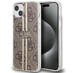 Guess IML 4G Gold Stripe tok iPhone 15 Plus / 14 Plus készülékhez (barna)