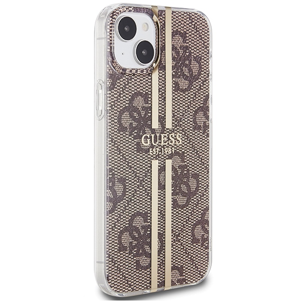 iTok webáruház - Guess Guess IML 4G Gold Stripe tok iPhone 15 Plus / 14 Plus készülékhez (barna) 4 Guess IML 4G Gold Stripe case for iPhone 15 Plus / 14 Plus (barna)