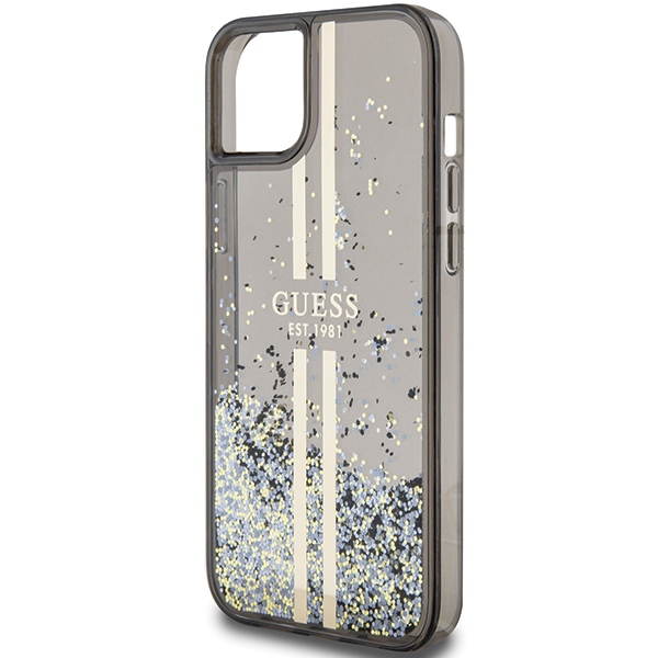 iTok webáruház - Guess Guess Liquid Glitter Gold Stripes tok iPhone 15 Plus / 14 Plus (fekete) 6 Guess Liquid Glitter Gold Stripes case for iPhone 15 Plus / 14 Plus (fekete)